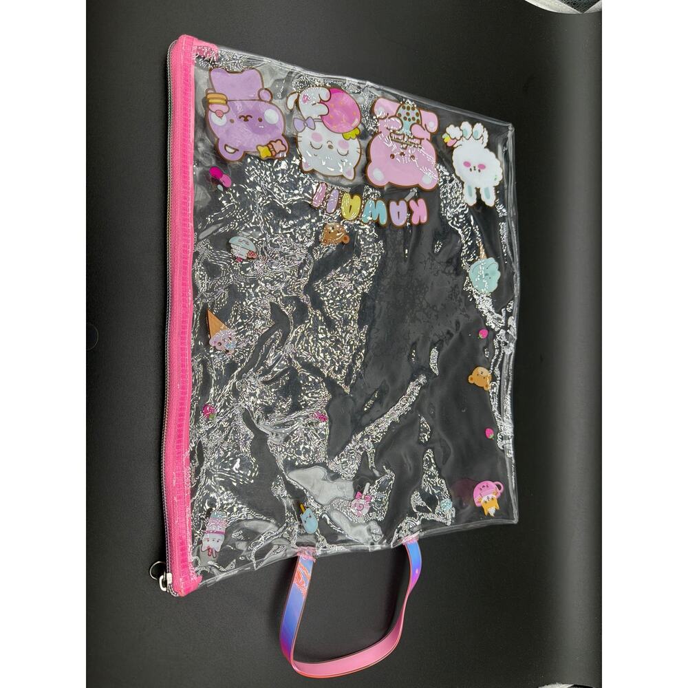 Sanrio Kawaii Tote Bag My Melody Kuromi Cinnamoroll Pink Transparent Shopper